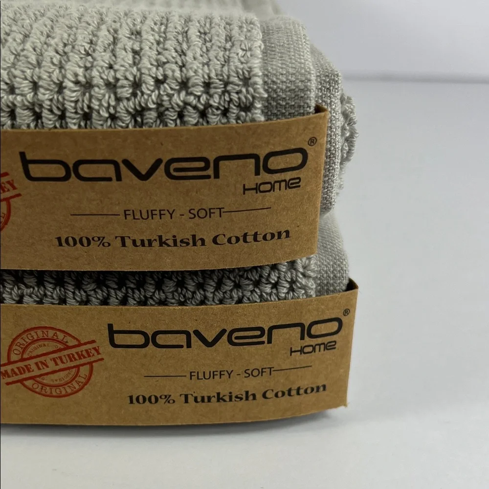 2 Pc Baveno Home Bath Towel Set Taupe Waffle Design 100% Turkish Cotton NEW